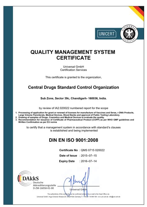 what are the different quality control certifications